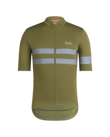 Rapha Mens Brebet Jersey Dark Khaki/Silver