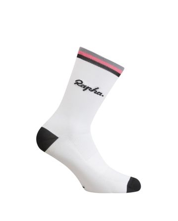 Rapha Logo Socks White/Black/Pink
