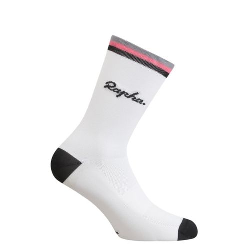 Rapha Logo Socken Weiß/Schwarz/Rosa