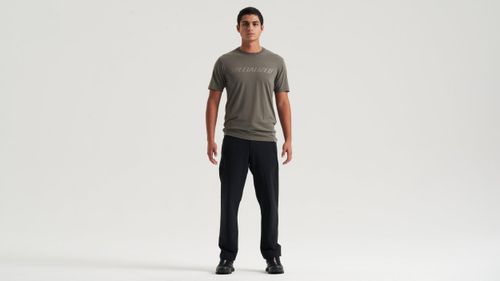Wordmark Short Sleeve T-Shirt Specialized Men Oak Green/taupe