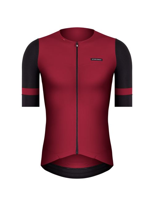 Mendi Maillot Manches Courtes Etxeondo Homme 2022 Grenat/Noir