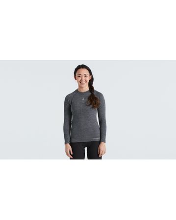 Seamless Merino Baselayer Manches Longues Specialized Femme Gris